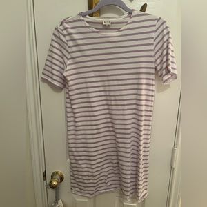 Kule lavender and white striped t-shirt dress